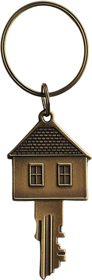 Chave com chaveiro em forma de casa: o imóvel no seu nome como garantia de crédito